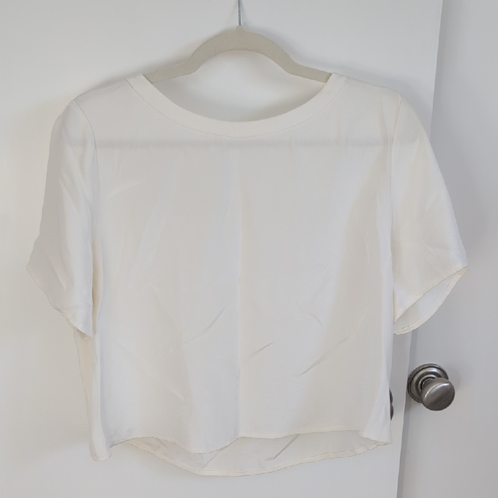 Cuyana White Short Sleeve Women's Tee